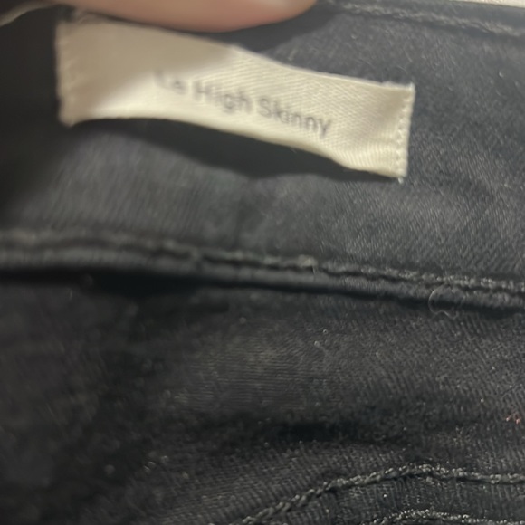 FRAME DENIM  LE HIGH SKINNY RAW HEM JET BLACK SIZE 27 - Picture 9 of 11